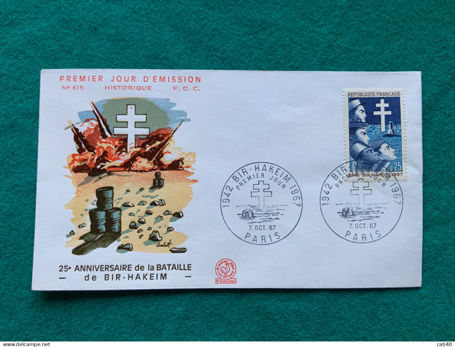 FRANCIA - ANNIVERSARIO BATTAGLIA DI BIR-HAKEIM  -   FDC 1967 - Covers & Documents