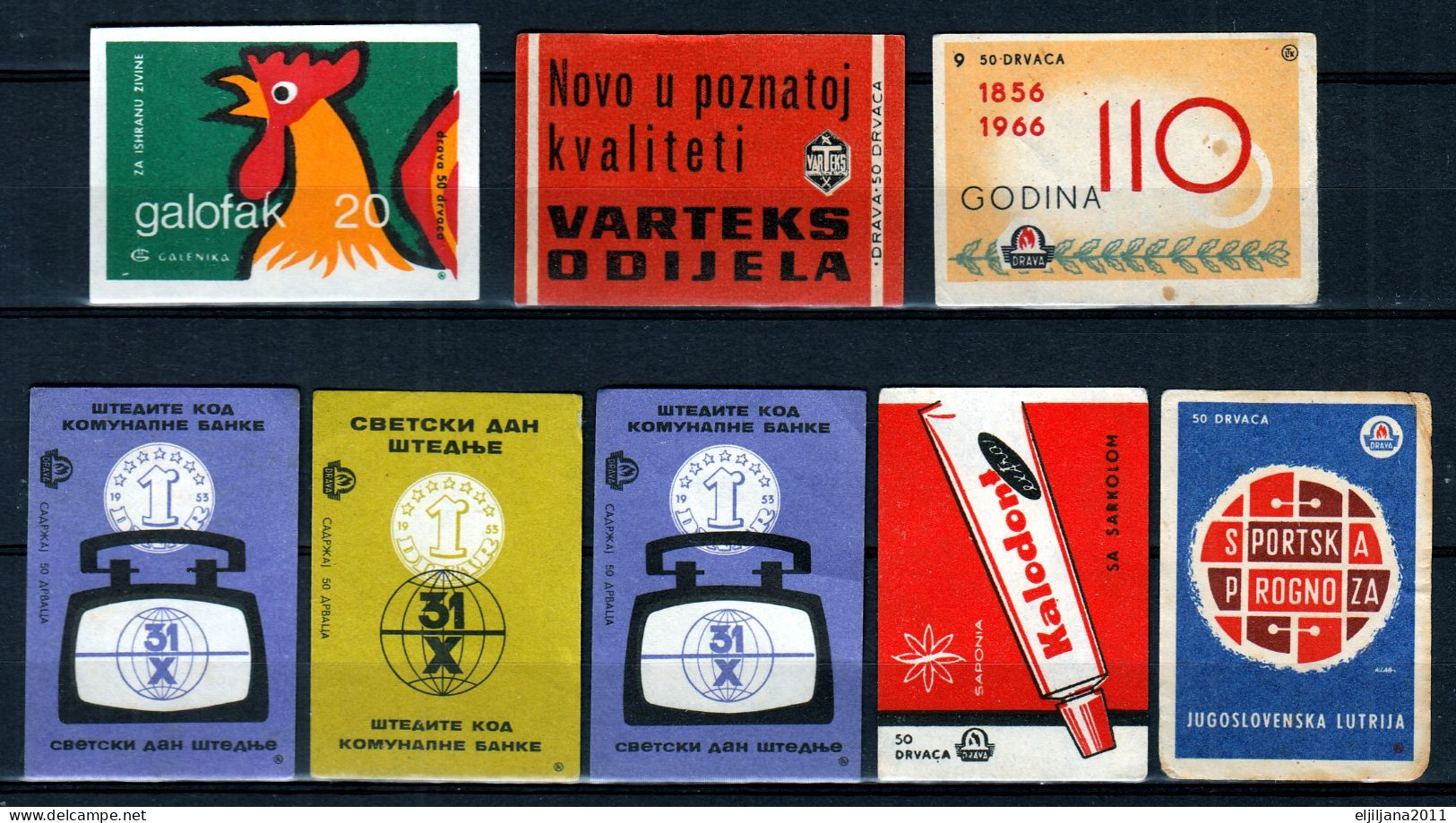 FILUMENIA ⁕ Yugoslavia DRAVA Osijek ⁕ Match Label / Matchbox Labels ⁕ Lot Of 27v - Advertising - See All Scan - Boites D'allumettes - Etiquettes