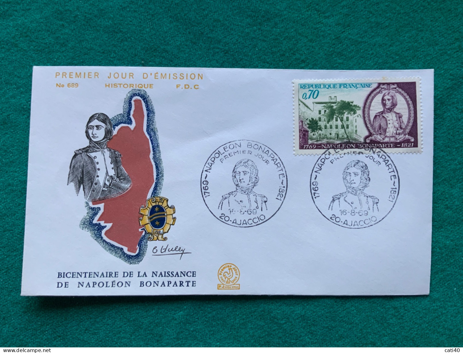FRANCIA - NAPOLEON BONAPARTE BICENTENARIO NASCITA  -   FDC 1969 - Lettres & Documents