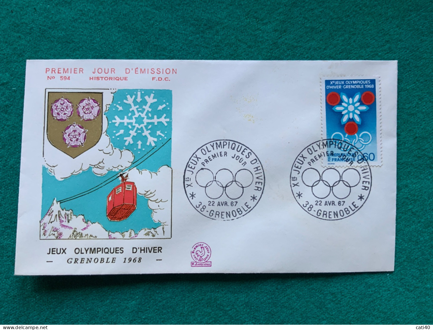 FRANCIA - OLIMPIADI INVERNALI GRENOBLE   -   FDC 1968 - Storia Postale