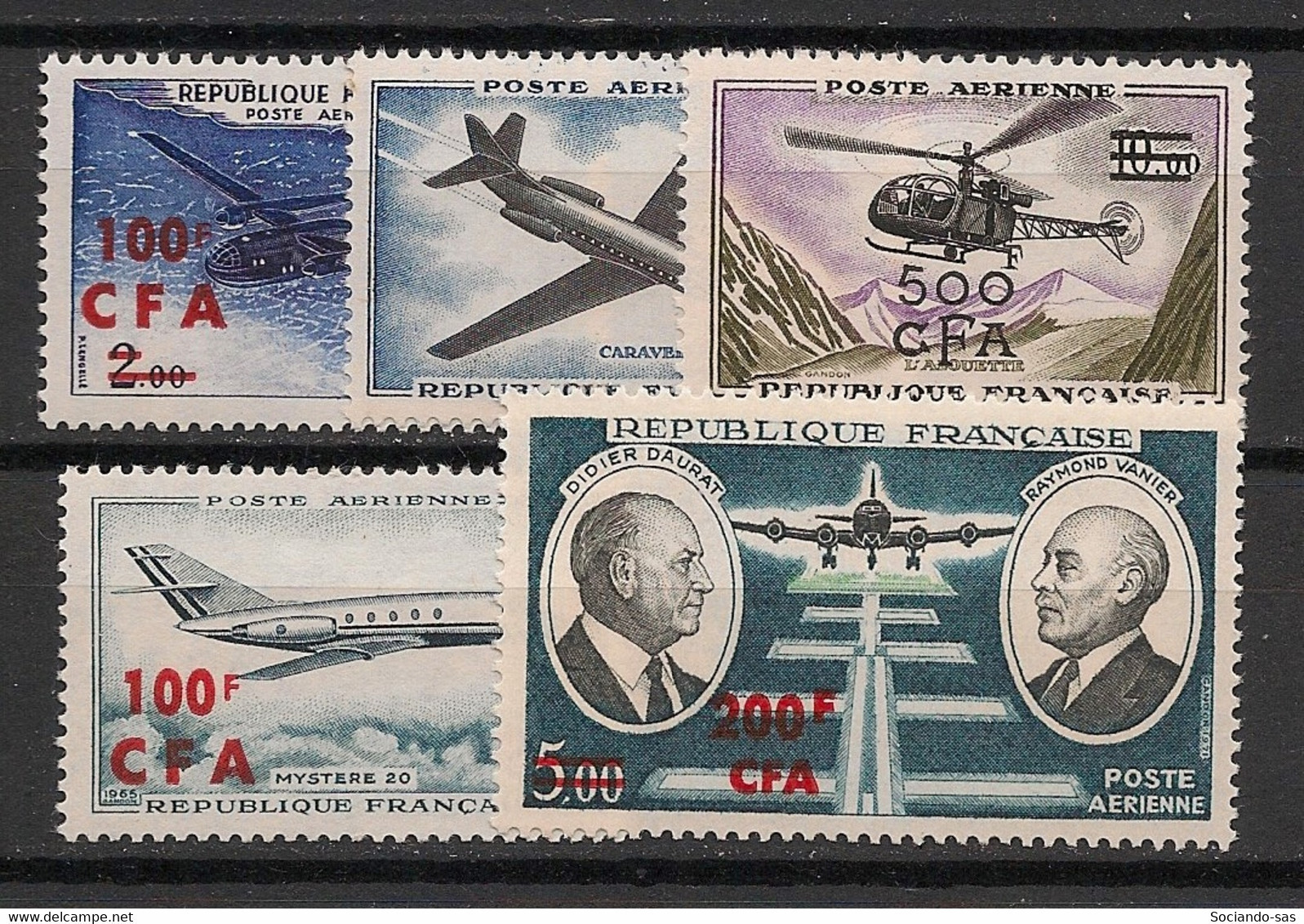 REUNION - 1961-72 - Poste Aérienne PA N°YT. 58 à 62 - Complet - 5v - Neuf Luxe ** / MNH / Postfrisch - Luchtpost