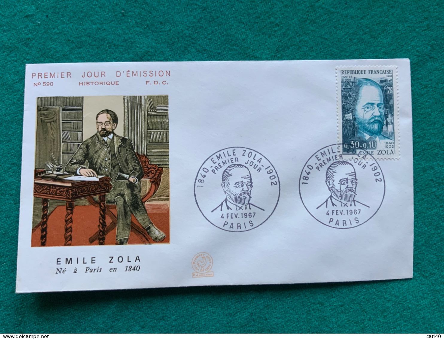 FRANCIA - EMILE ZOLA    -   FDC 1967 - Storia Postale