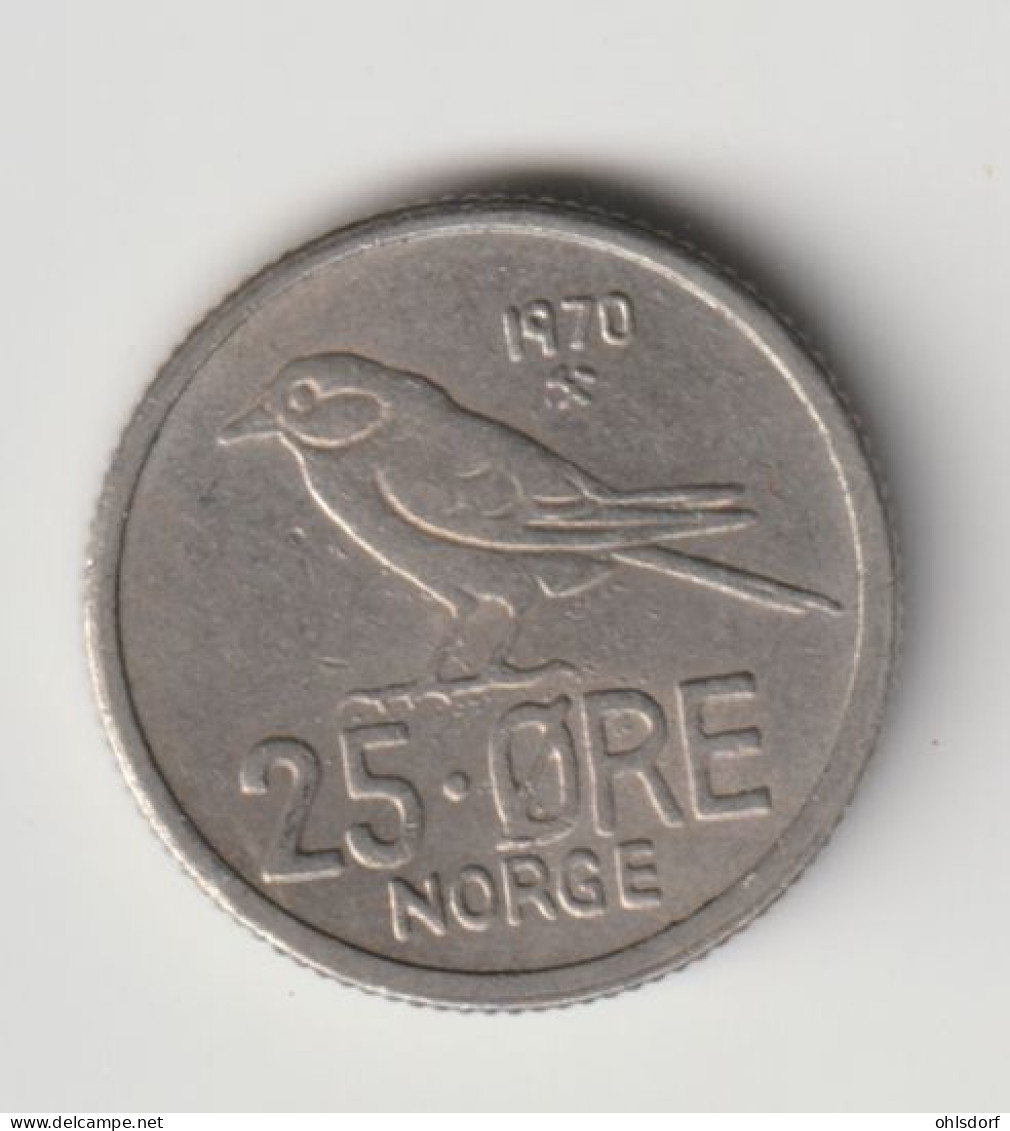 NORGE 1970: 25 Öre, KM 407 - Norwegen