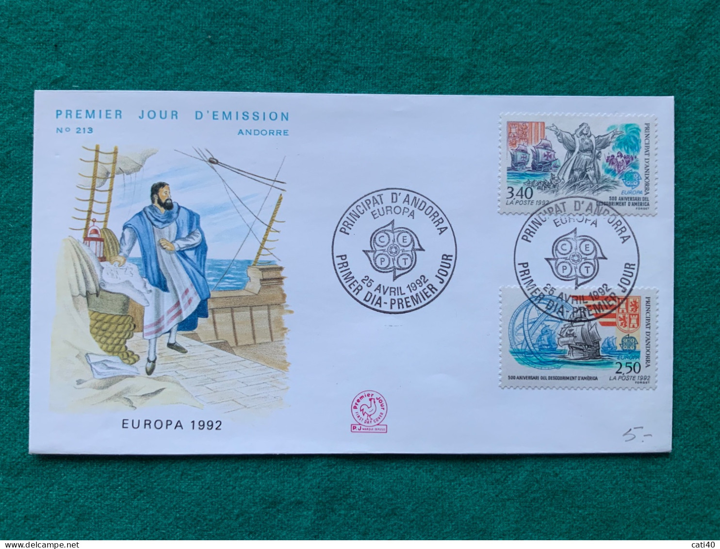 ANDORRA - EUROPA 1992  -   FDC - Covers & Documents