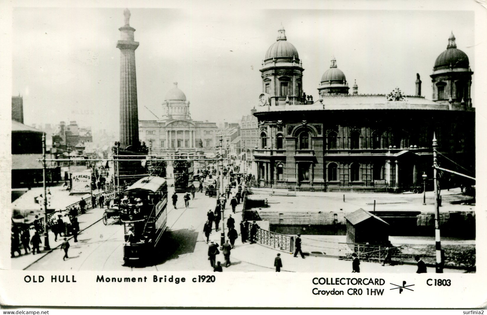 EAST YORKS - HULL - MONUMENT BRIDGE C1920 - COLLECTORCARD RP  Ye565 - Hull