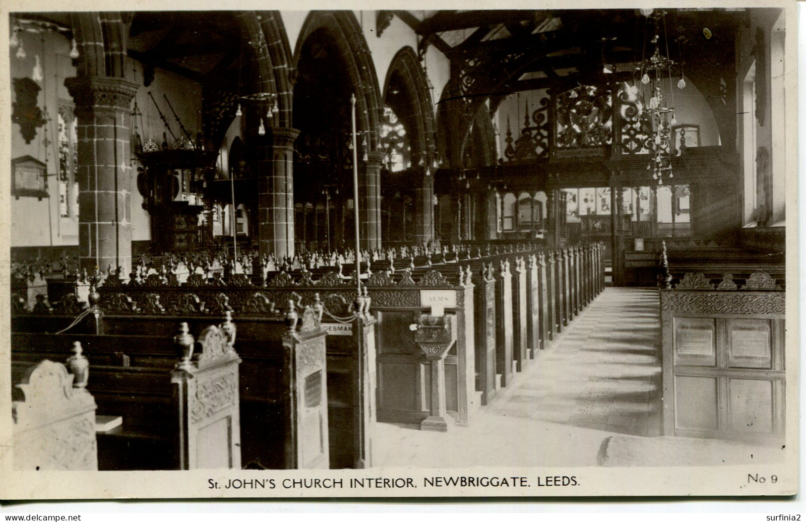 YORKS - LEEDS - NEWBRIGGATE - ST JOHN'S CHURCH INTERIOR RP   Y3995 - Leeds