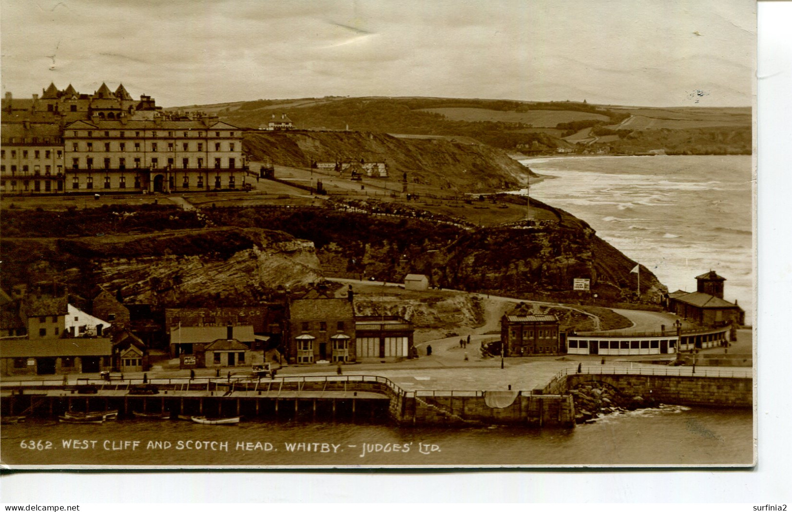 YORKS - WHITBY - WEST CLIFF AND SCOTCH HEAD RP  Y4036 - Whitby