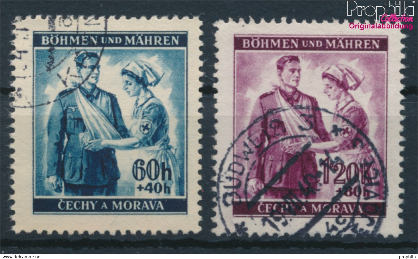 Böhmen Und Mähren 53-54 (kompl.Ausg.) Gestempelt 1940 Rotes Kreuz (10221149 - Usati