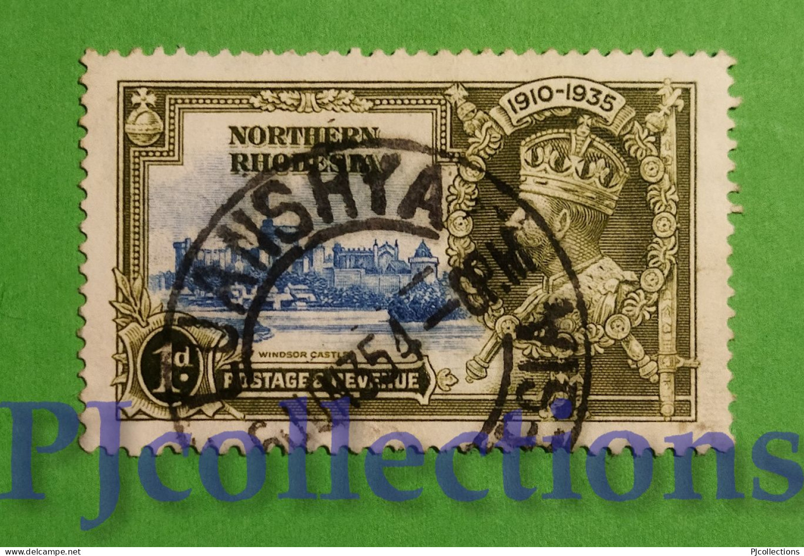 S803 -NORTHERN RHODESIA 1935 KING GEORGE V SILVER JUBILEE 1d USATO - USED - Northern Rhodesia (...-1963)