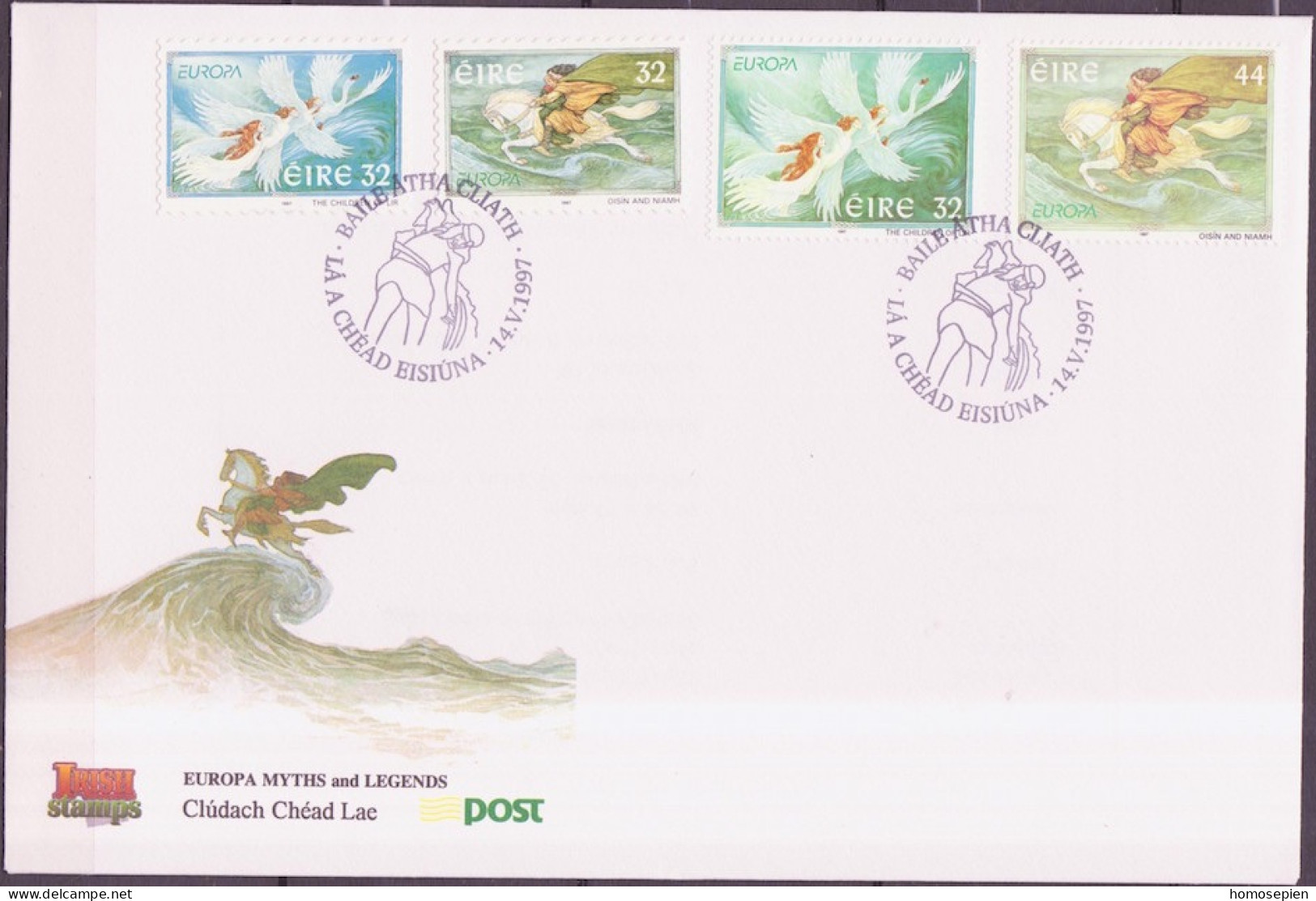 Irlande - Ireland - Irland FDC 1997 Y&T N°1003 à 1006 - Michel N°1000 à 1003 - EUROPA - Gommé Et Autoadhésif - FDC