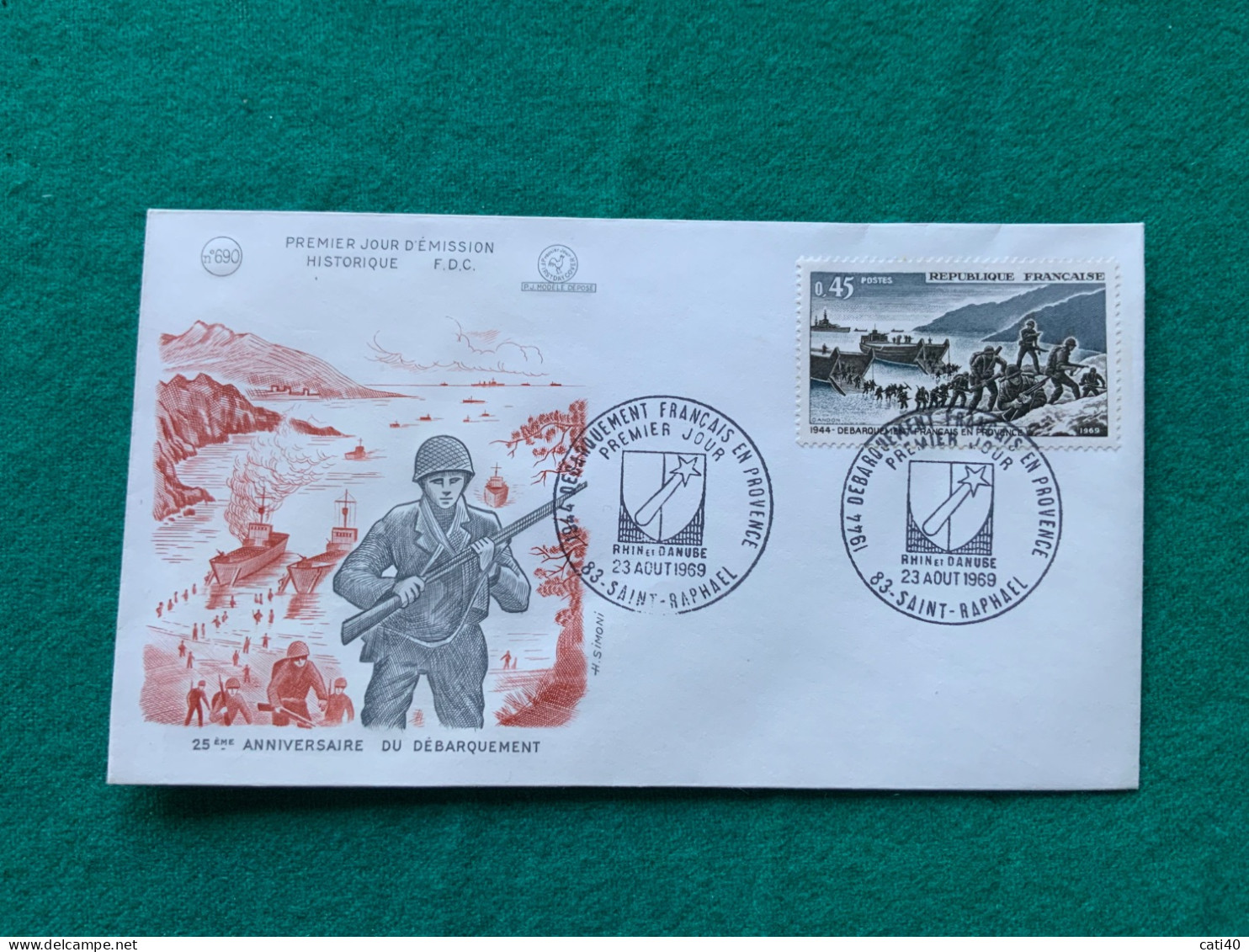 FRANCIA - 1944 SBARCO FRANCESE IN PROVENZA   -   FDC 1969 - Briefe U. Dokumente