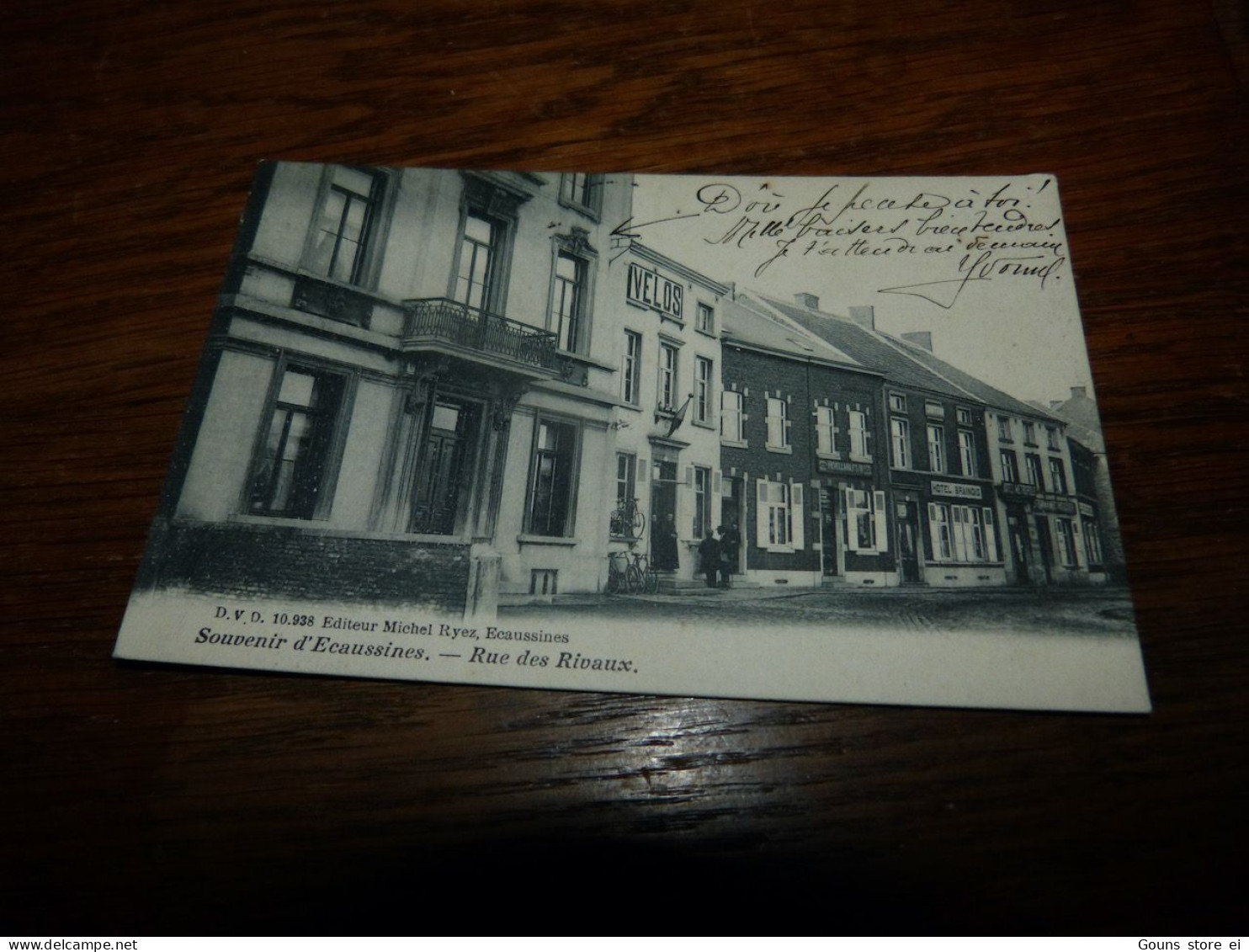 BC17-32 Cpa Souvenir D'Ecaussines Rue Des Rivaux - Ecaussinnes