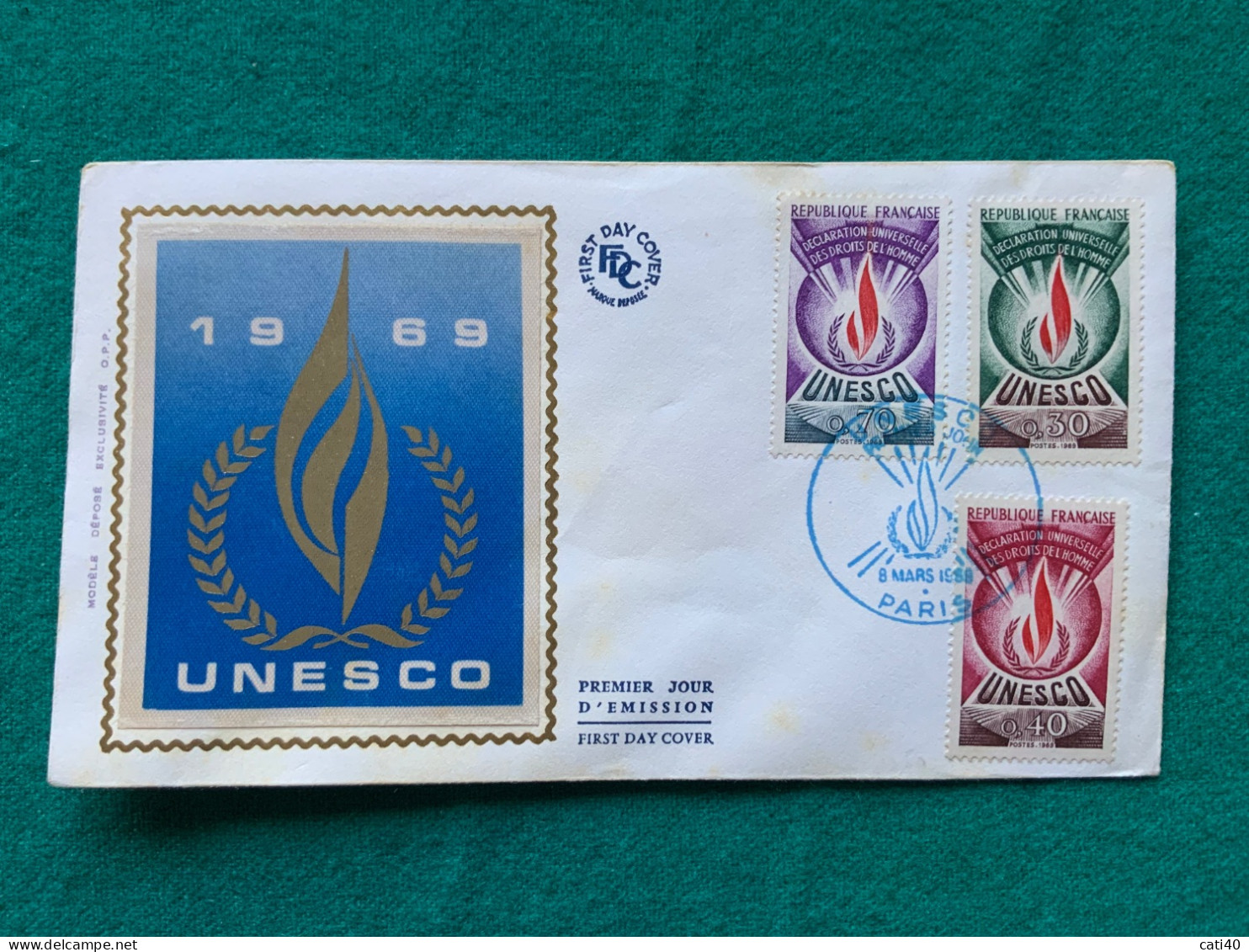 FRANCIA - UNESCO 1969  -   FDC - Covers & Documents