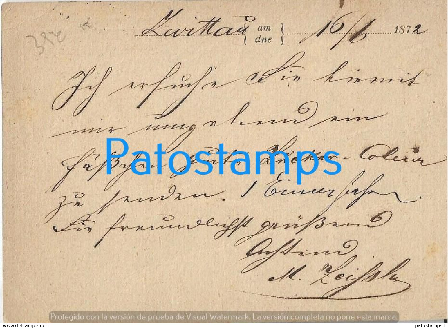 219742 CZECH REPUBLIC ZWITTAU CANCEL YEAR 1872 CIRCULATED TO GERMANY POSTAL STATIONERY POSTCARD - Unclassified