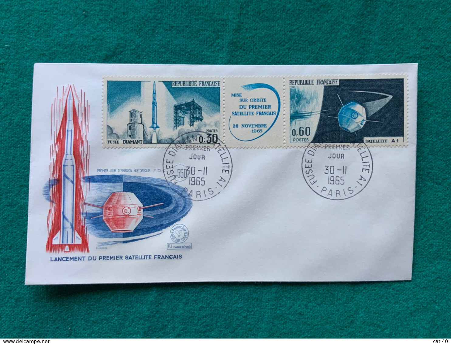 FRANCIA - SPAZIO - LANCIO DEL PRIMO SATELLITE  FRANCAIS  -   FDC 1965 - Storia Postale