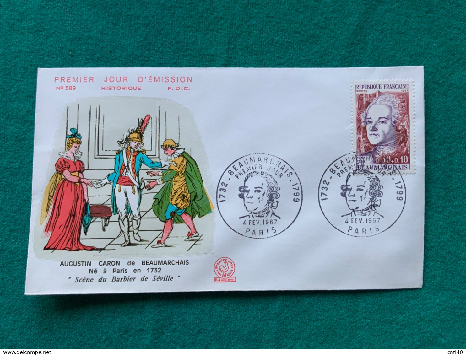 FRANCIA - BEAUMARCHAIS  -   FDC 1967 - Covers & Documents