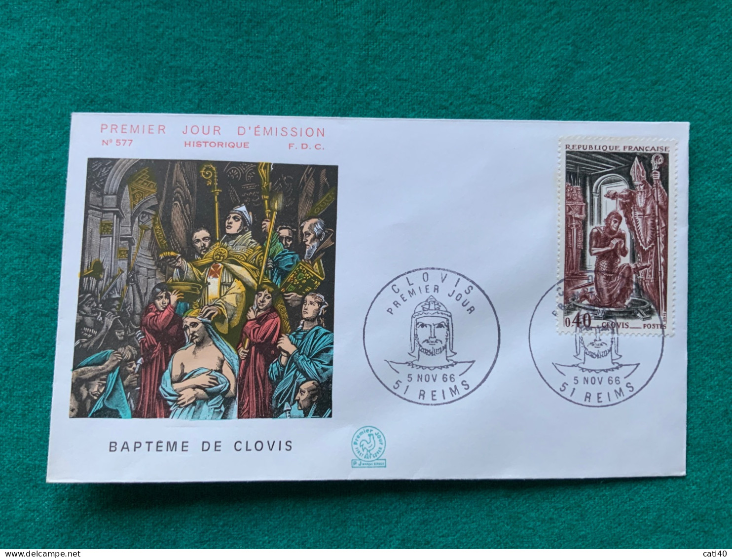 FRANCIA - BAPTEME DE CLOVIS    -   FDC 1966 - Covers & Documents