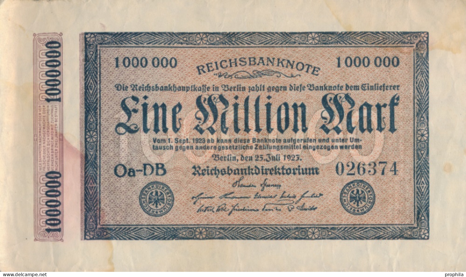 Deutsches Reich Rosenbg: 93 Gebraucht (III) 1923 5 Millionen Mark (10288476 - 5 Millionen Mark