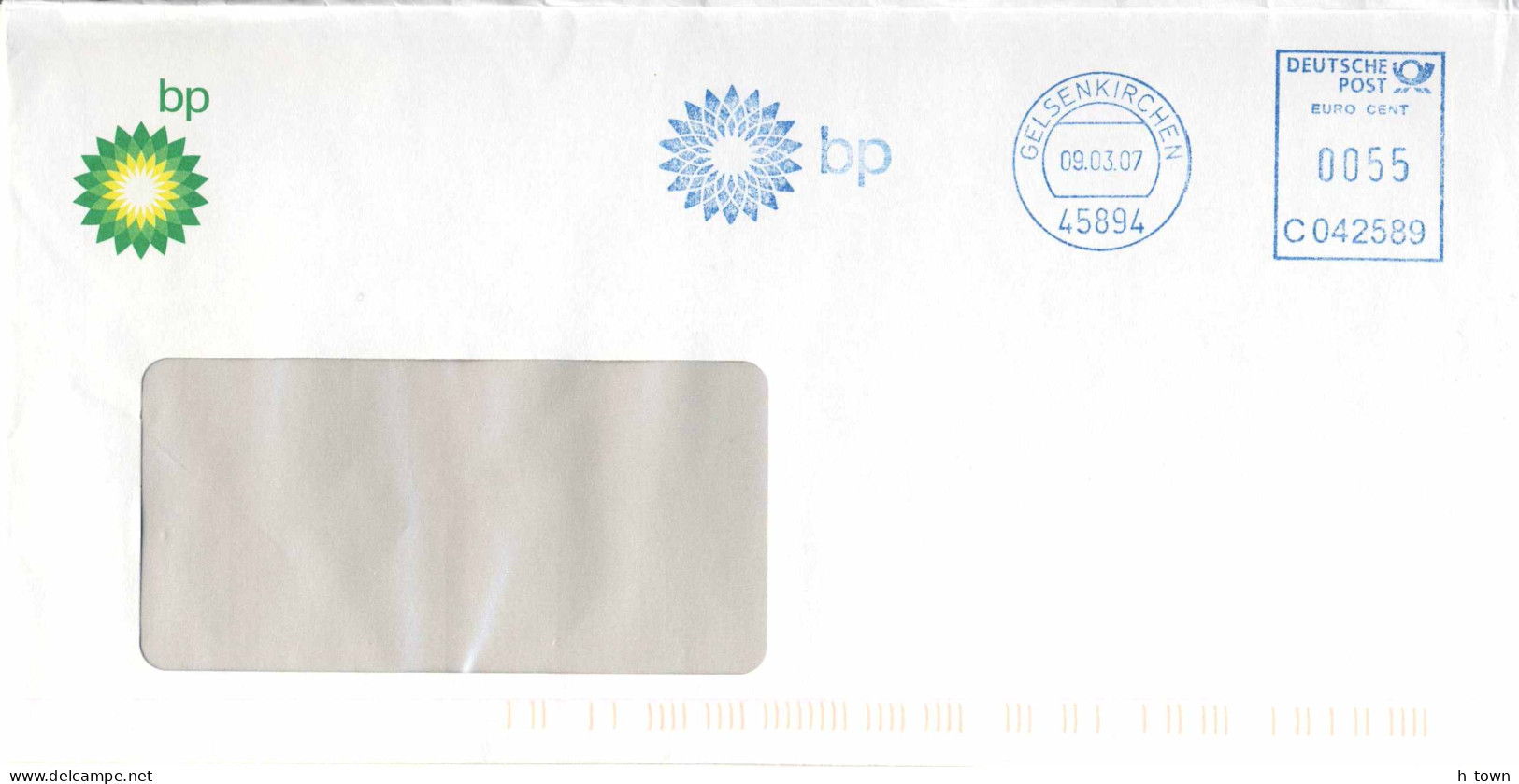 516  Pétrole: Ema D'Allemagne, 2007 -  Bp Oil Meter Stamp From Germany.  British Petroleum  "beyond Petroleum" - Aardolie