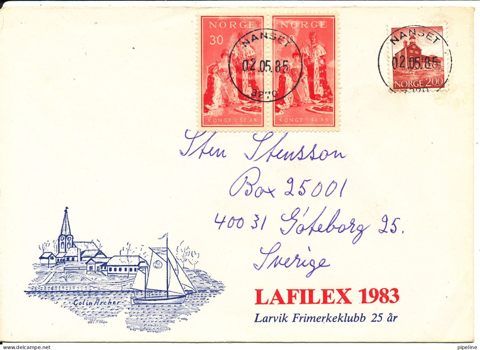 Norway Nice Cover Sent To Sweden 2-5-1985 - Lettres & Documents