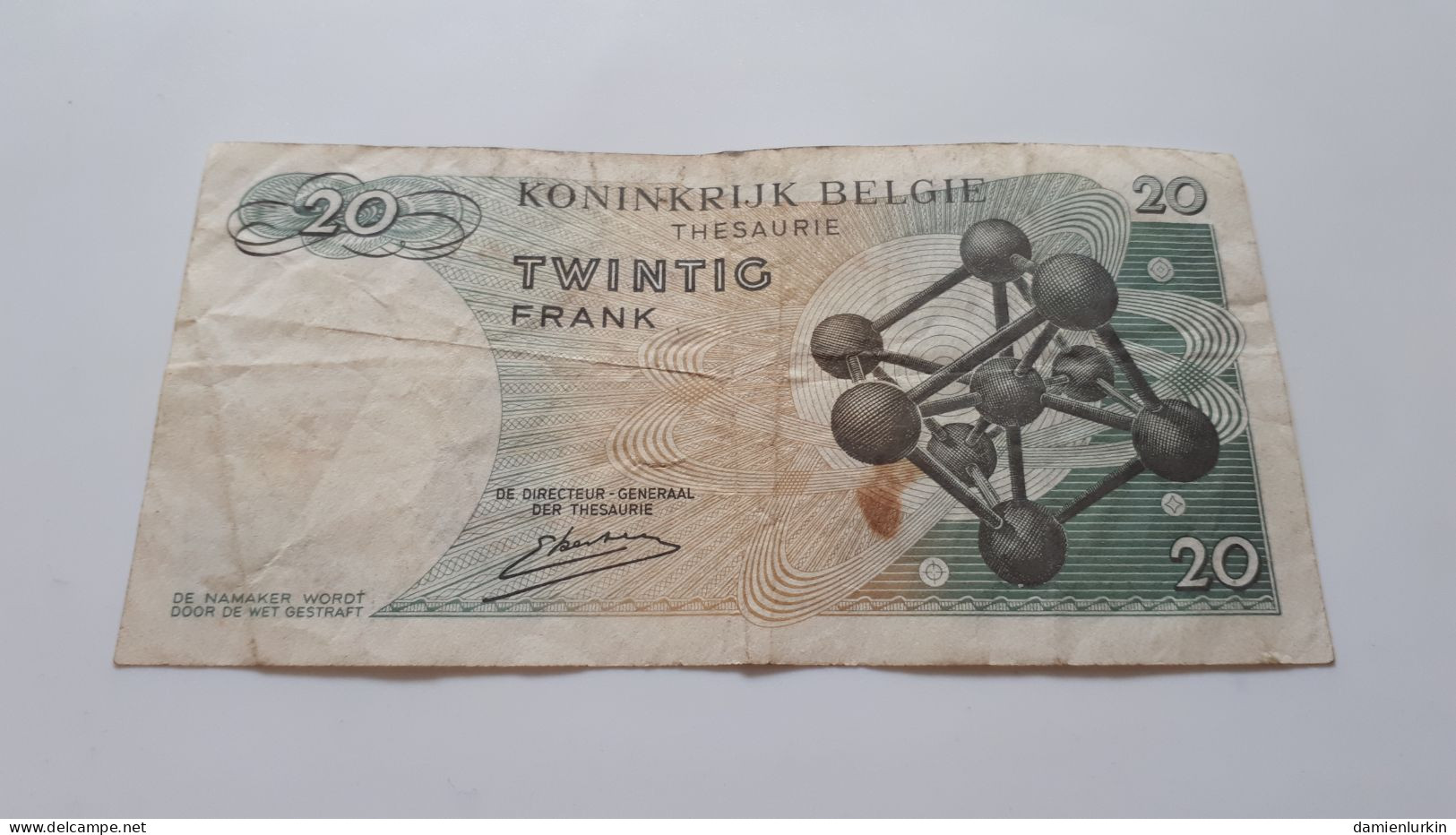 BELGIQUE/BELGIE/BELGIEN/BELGIUM ATOMIUM 20 FRANCS 1964 KESTENS SERIE 4 D P-138a.3 - 20 Francs