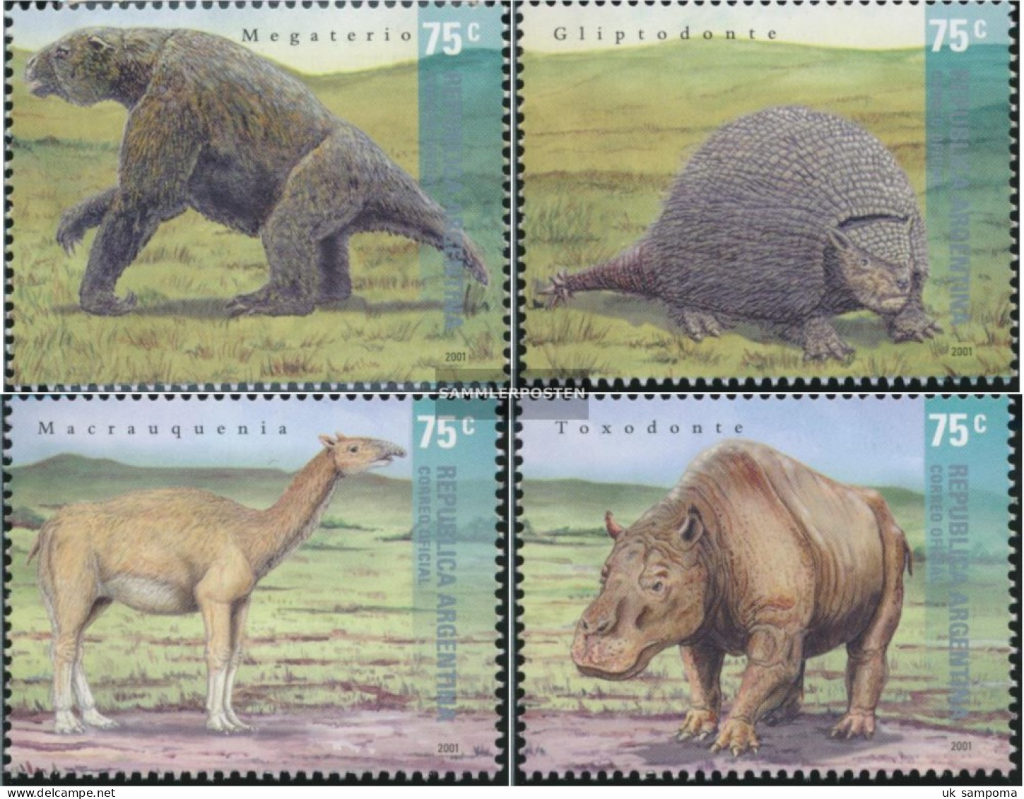 Argentina 2642-2645 (complete Issue) Unmounted Mint / Never Hinged 2001 Prehistoric Animals Argentiniens - Nuevos