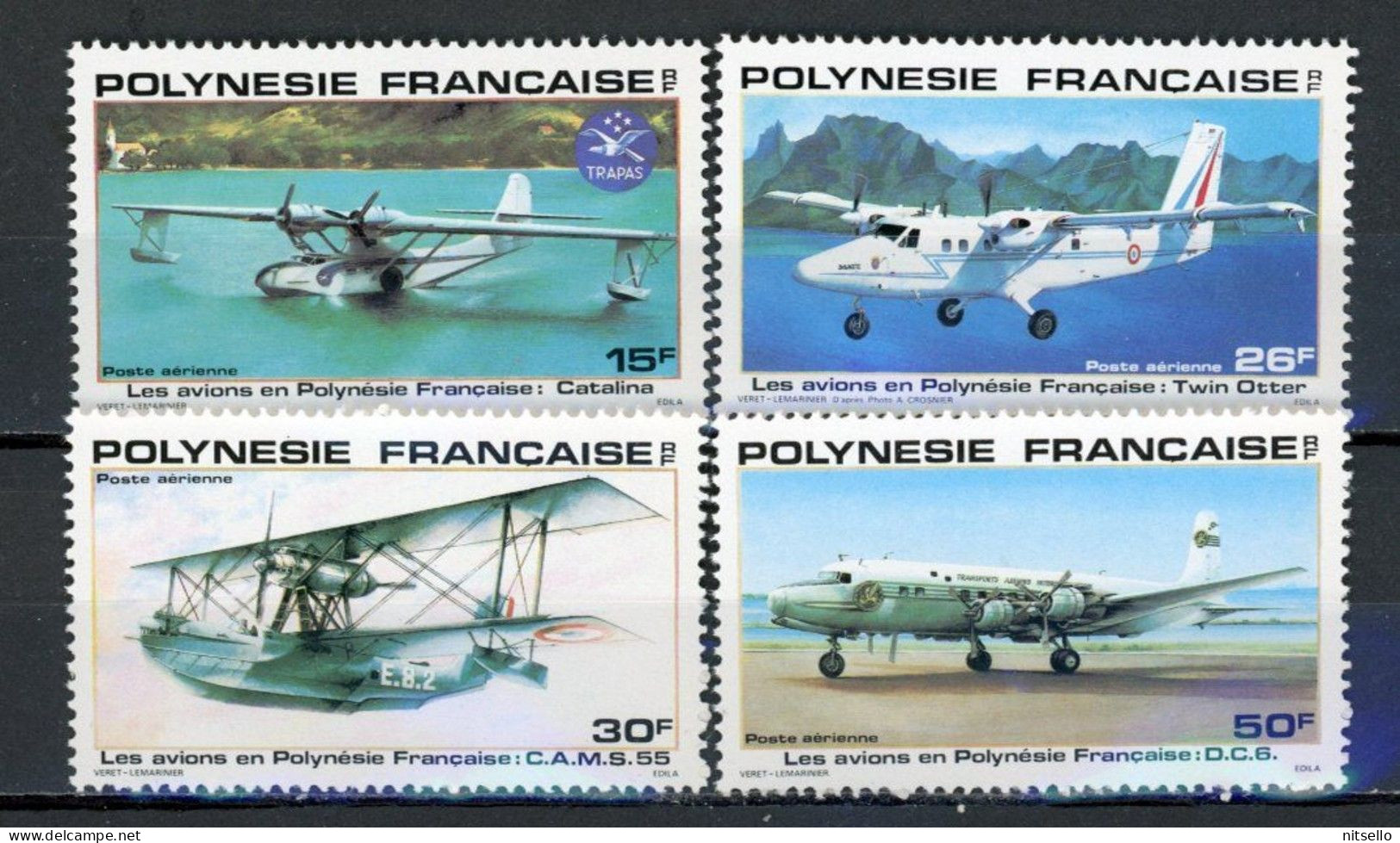 LOTE 2202 C ///  (C080)  POLINESIA FRANCESA  - PA 156 à 159 ** MNH  AVIONS    ¡¡¡ OFERTA - LIQUIDATION - JE LIQUIDE !!! - Ungebraucht