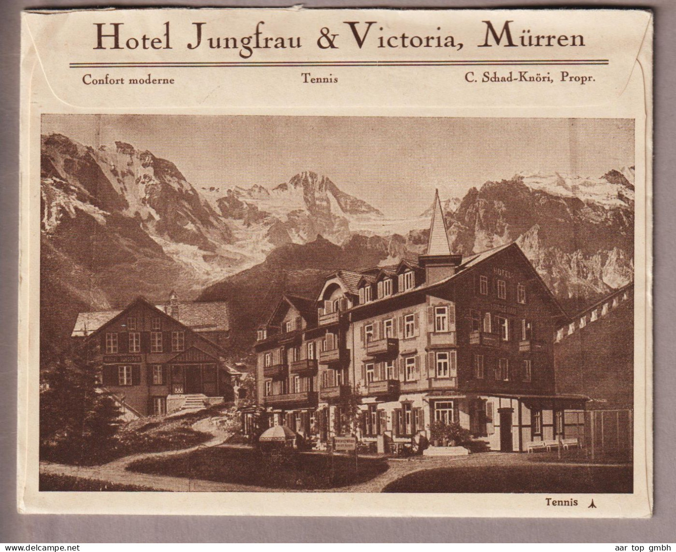 Motiv Hotel 1931-09-05 Mürren Illustrierter Brief Nach Zürich "Hotel Jungfrau & Victoria" - Hostelería - Horesca