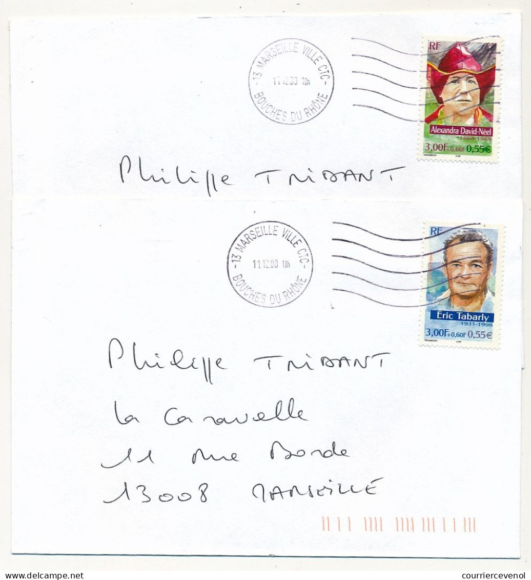 FRANCE -2 Enveloppes Illustrées Affr Cousteau + Série OMEC Marseille 11/12/2000 - Covers & Documents