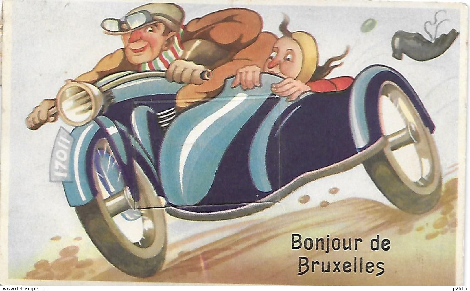 BELGIQUE - CARTE A SYSTEMES - 10 VUES -  SIDE- CAR -  BONJOUR DE BRUXELLES - Moto Sport