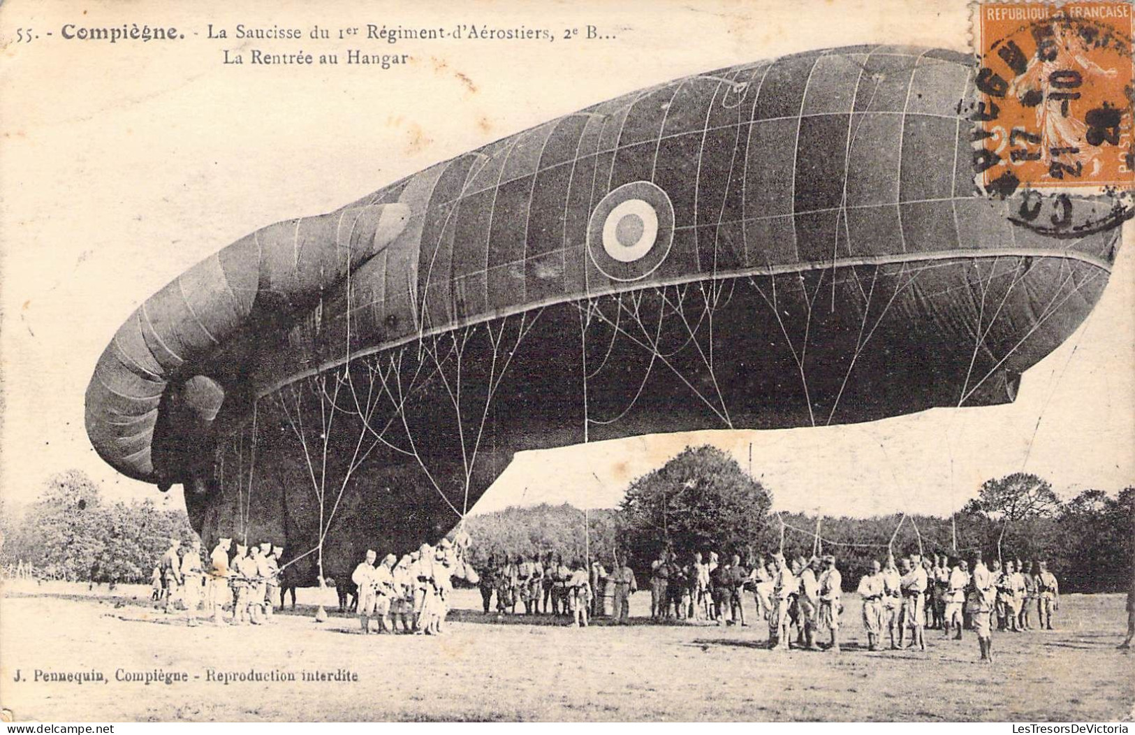 Transport - Dirigeable - Compiègne - La Saucisse Du Régiment D'aérostiers - La Rentrée  - Carte Postale Ancienne - Zeppeline