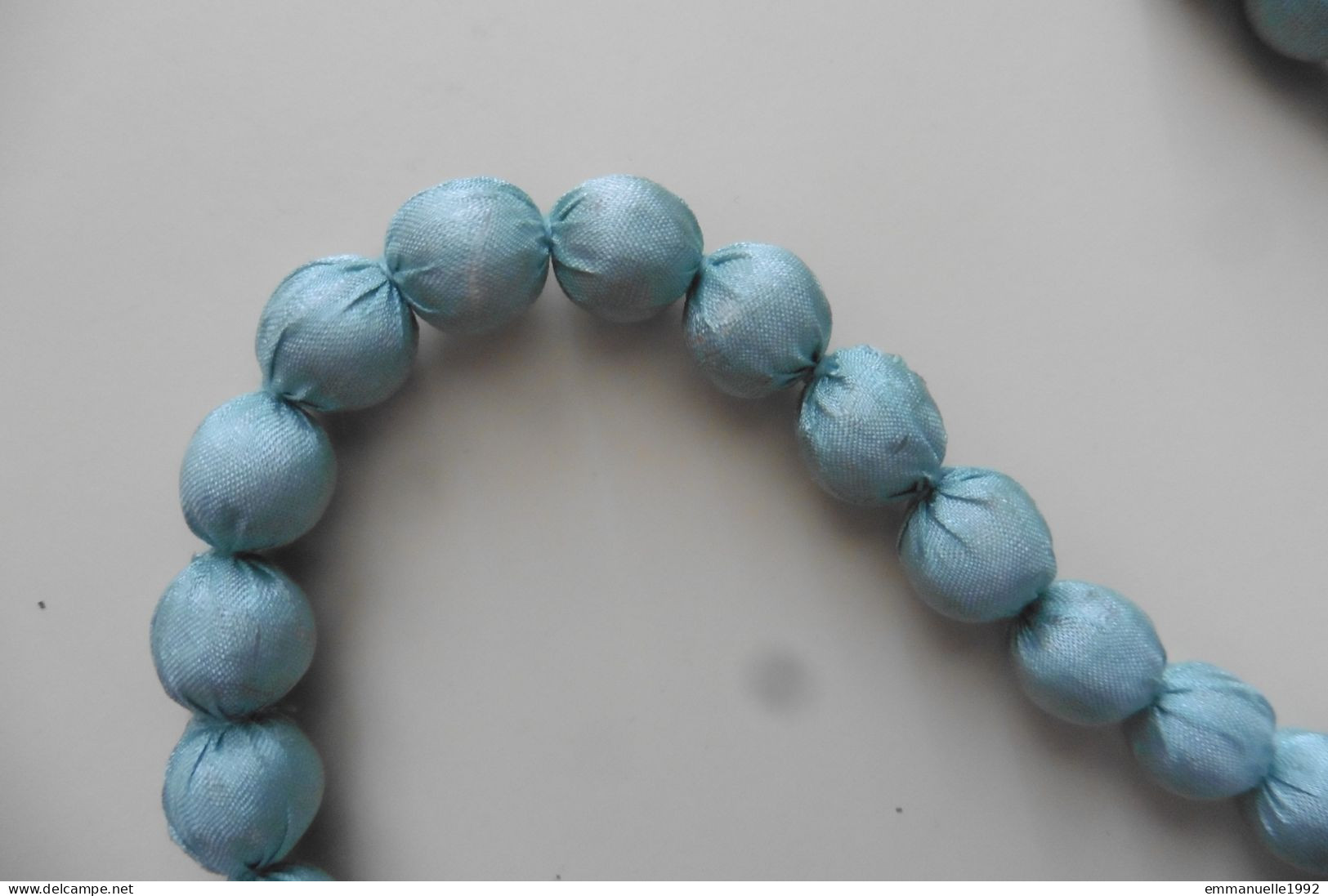 Collier Créateur Style Boho Bohême Perles En Soie Bleu-vert Du Vietnam Fait Main - Volksschmuck