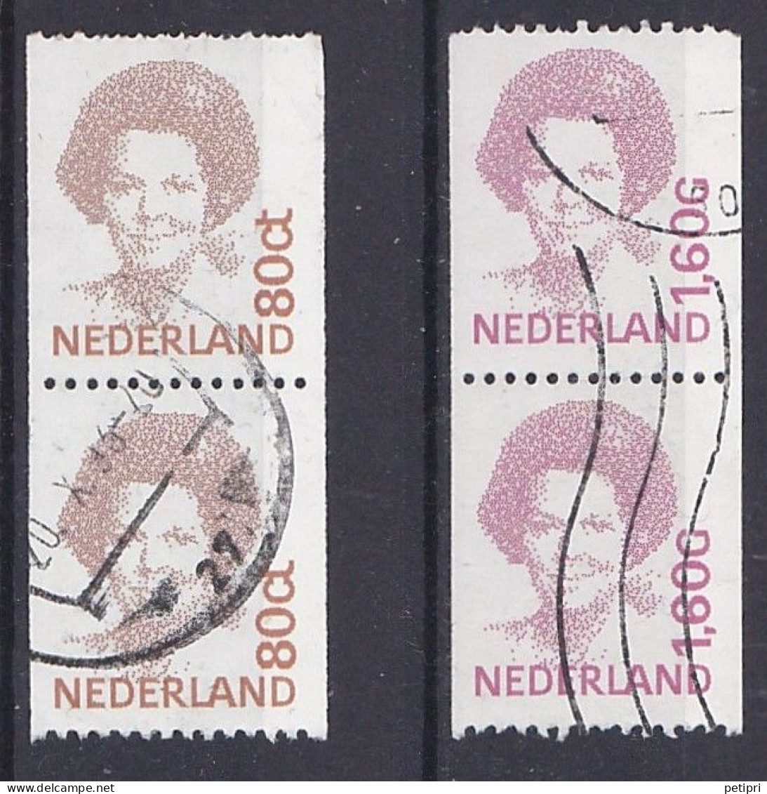 Pays Bas -  1980 - 89   Béatrix   Y&T  N °  1380 Ca  1380 Fa  Double Oblitéré - Oblitérés