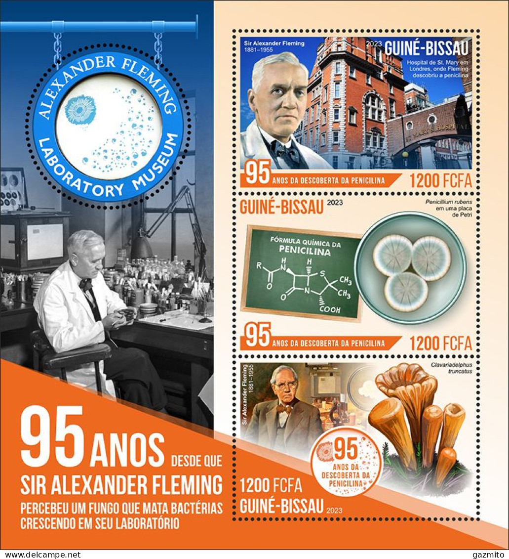 Guinea Bissau 2023, Fleming, Penicillin, Mushrooms, BF - Pharmacie