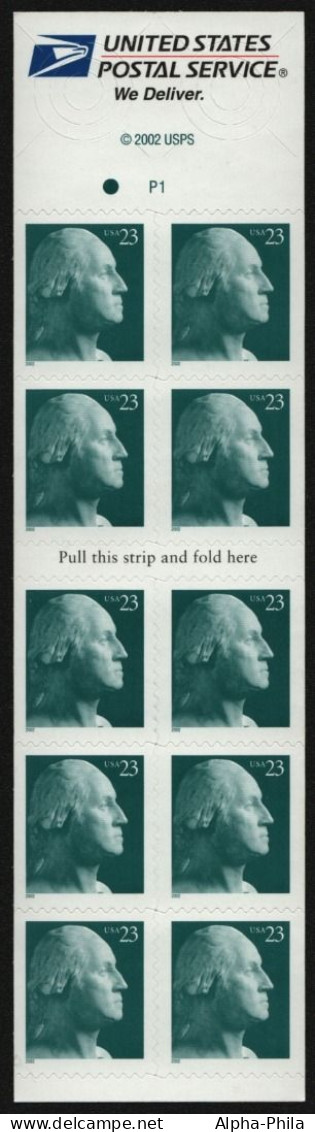 USA 2002 - Mi-Nr. 3592 ** - MNH - Heftchen - G. Washington - 1981-...