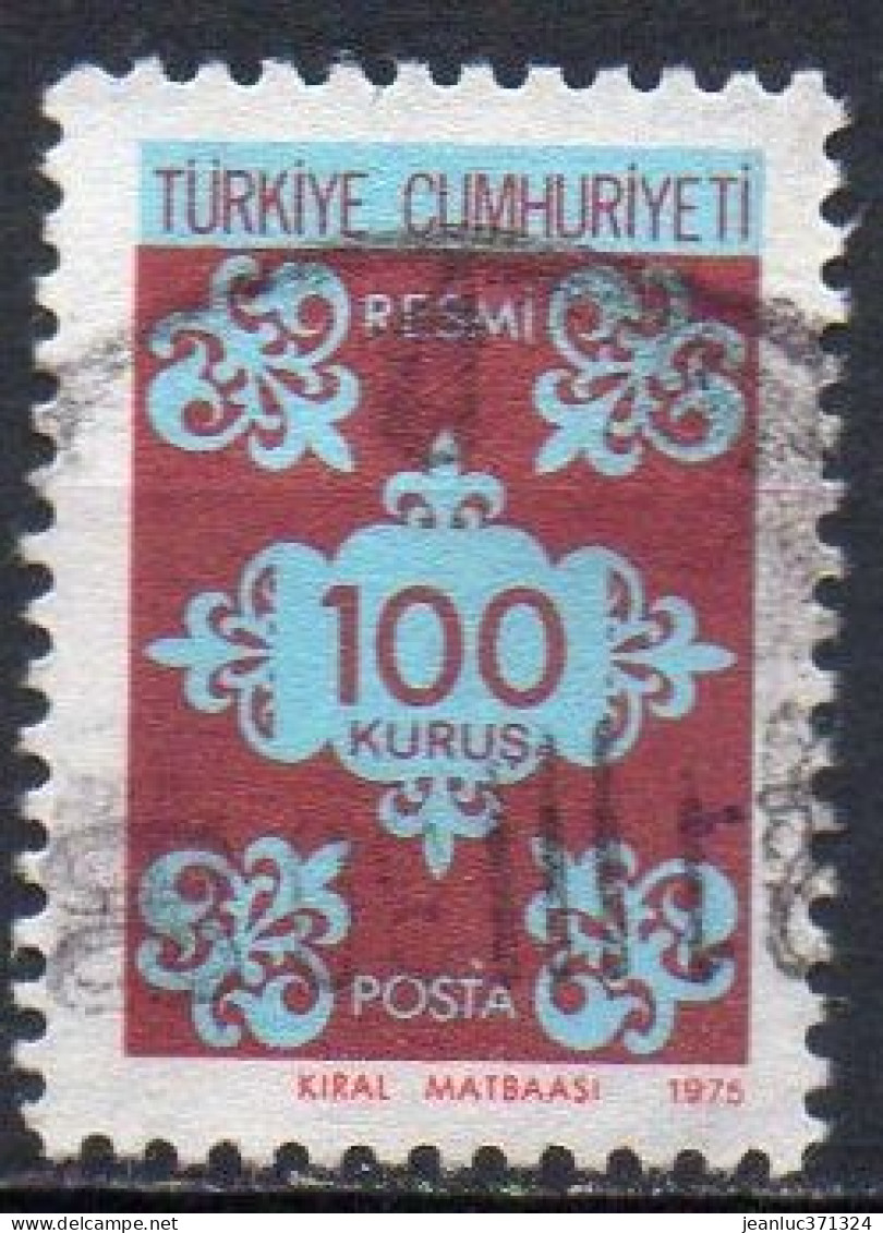 TURQUIE N° Serv 136 O Y&T 1975 Arabesques - Francobolli Di Servizio