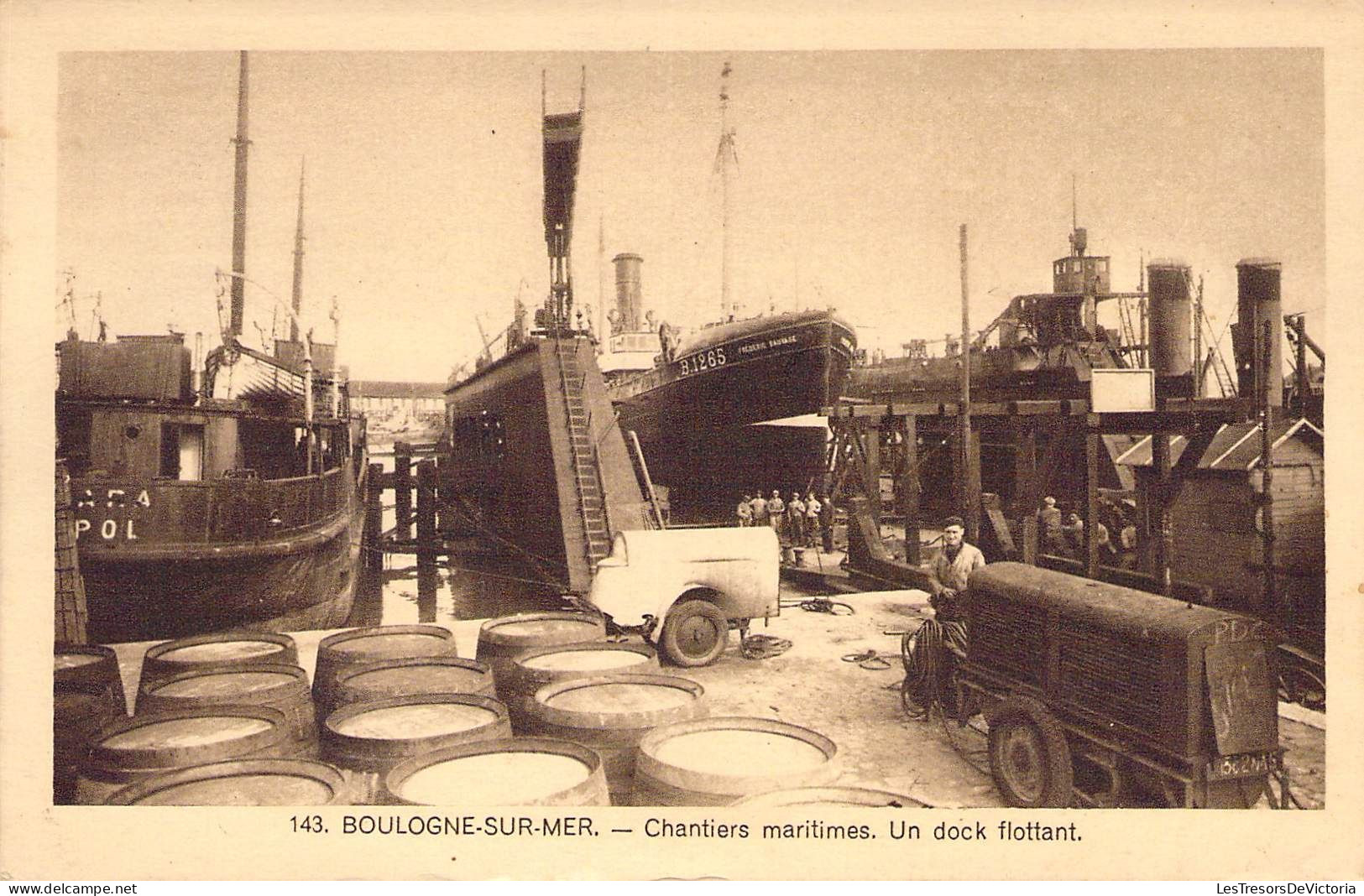 France - Boulogne Sur Mer - Chantier Maritime - Un Dock Flottant - Animé - Carte Postale Ancienne - Boulogne Sur Mer