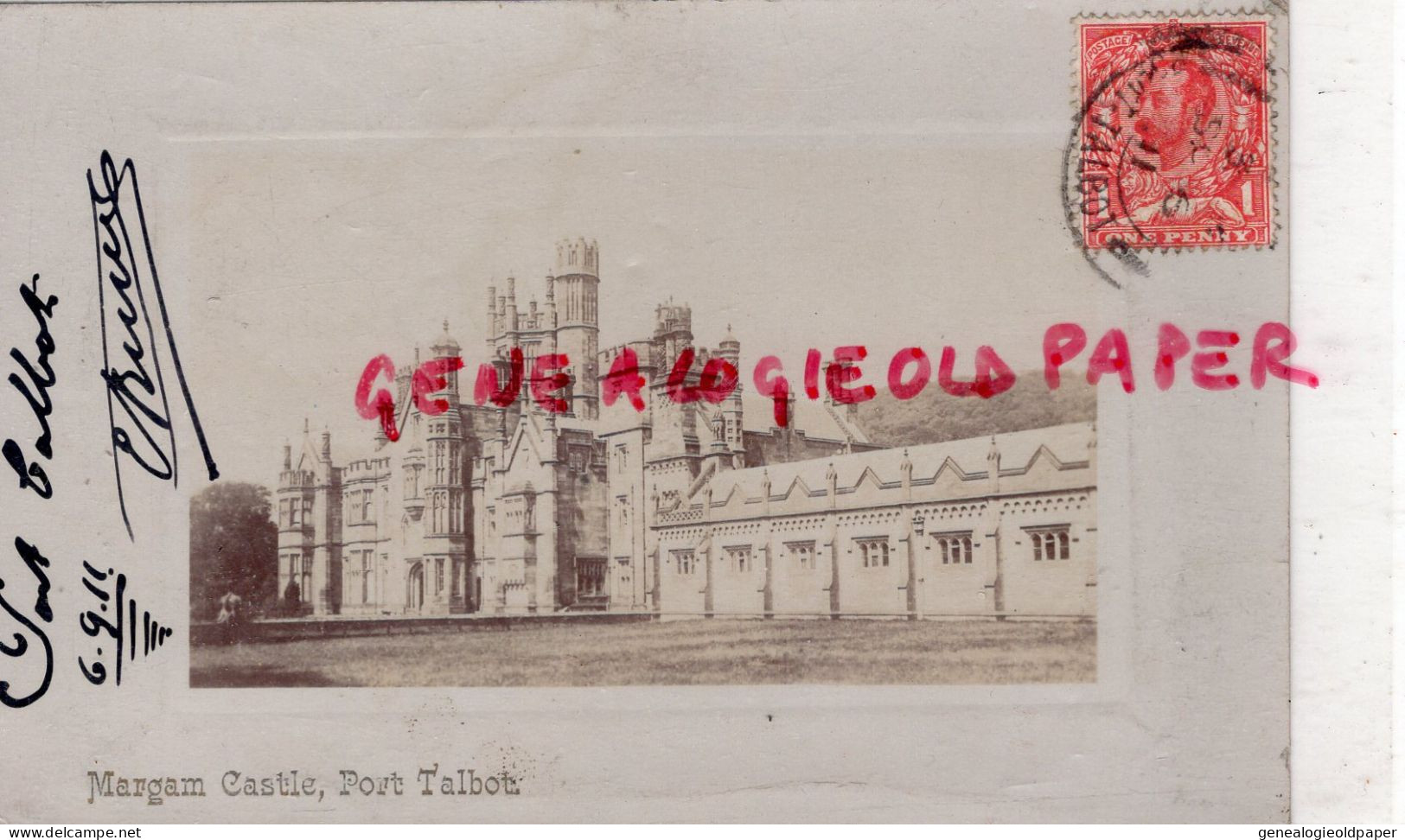 ROYAUME UNI- PAYS DE GALLES - GLAMORGAN- MARGAM CASTLE PORT TALBOT - RARE CARTE PHOTO 1911 - Glamorgan