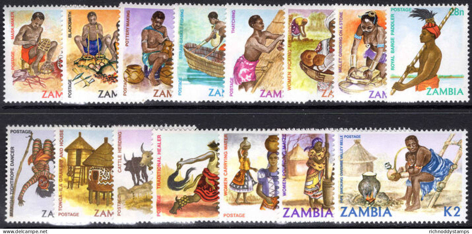 Zambia 1981-83 Native Crafts Unmounted Mint. - Zambie (1965-...)