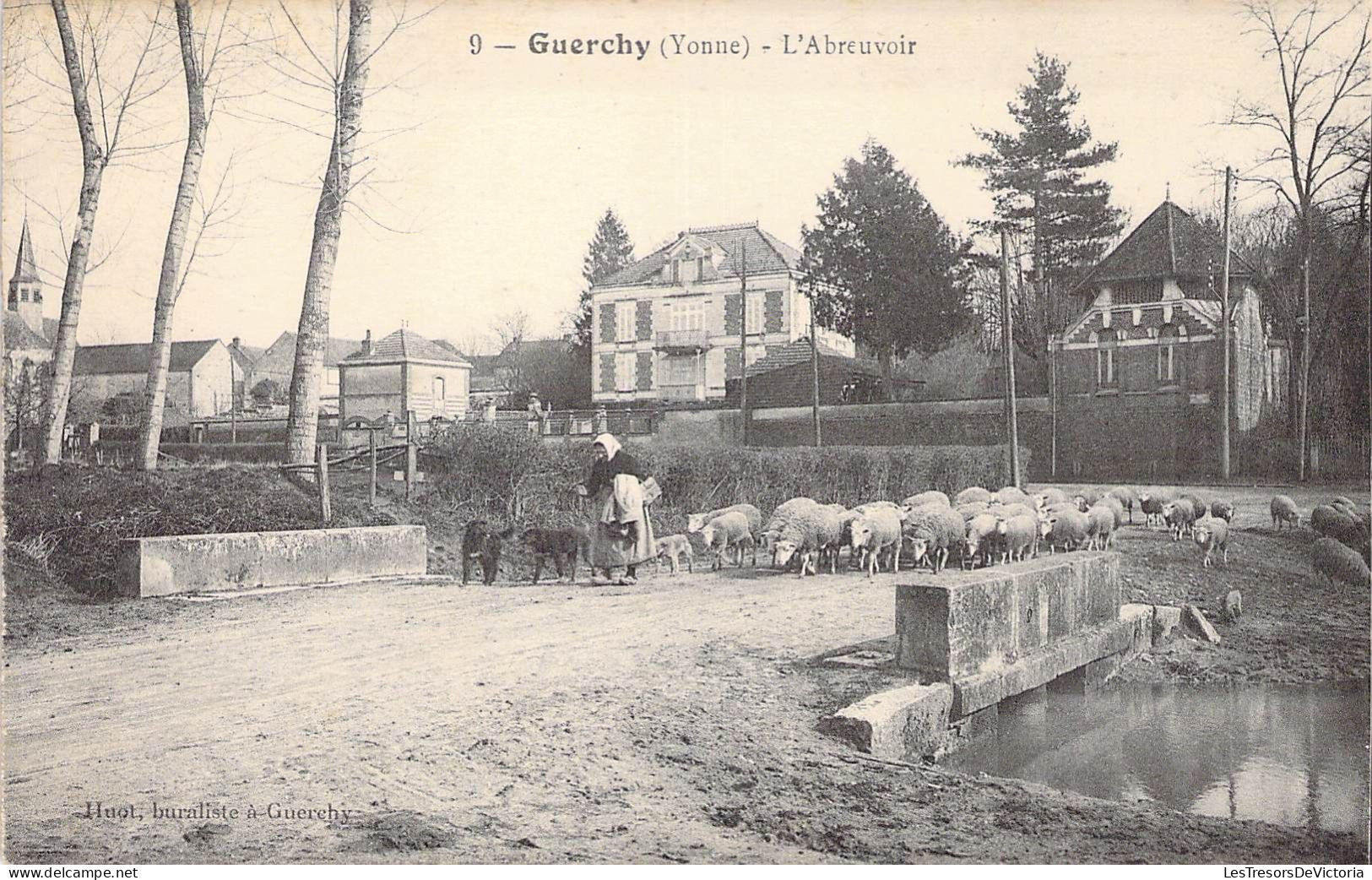 France - Guerchy - L'abreuvoir - Mouton - Animé - Carte Postale Ancienne - Sonstige & Ohne Zuordnung