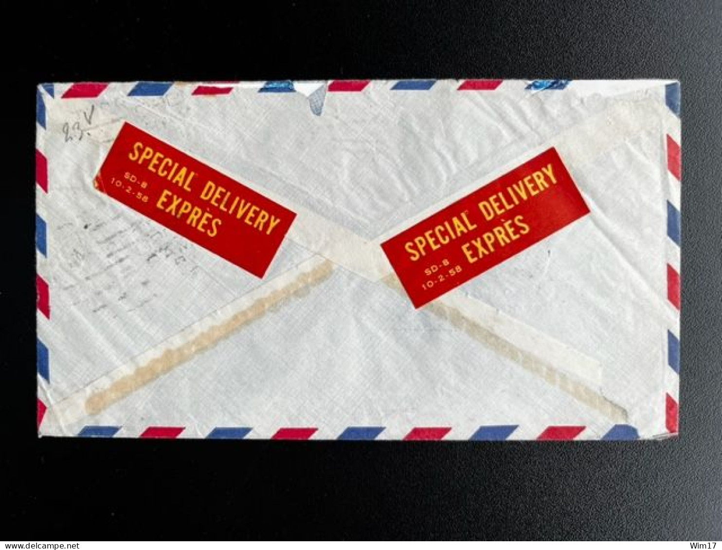 CANADA 1960 SPECIAL DELIVERY EXPRES AIR MAIL LETTER TORONTO TO PLYMOUTH 08-03-1960 - Briefe U. Dokumente