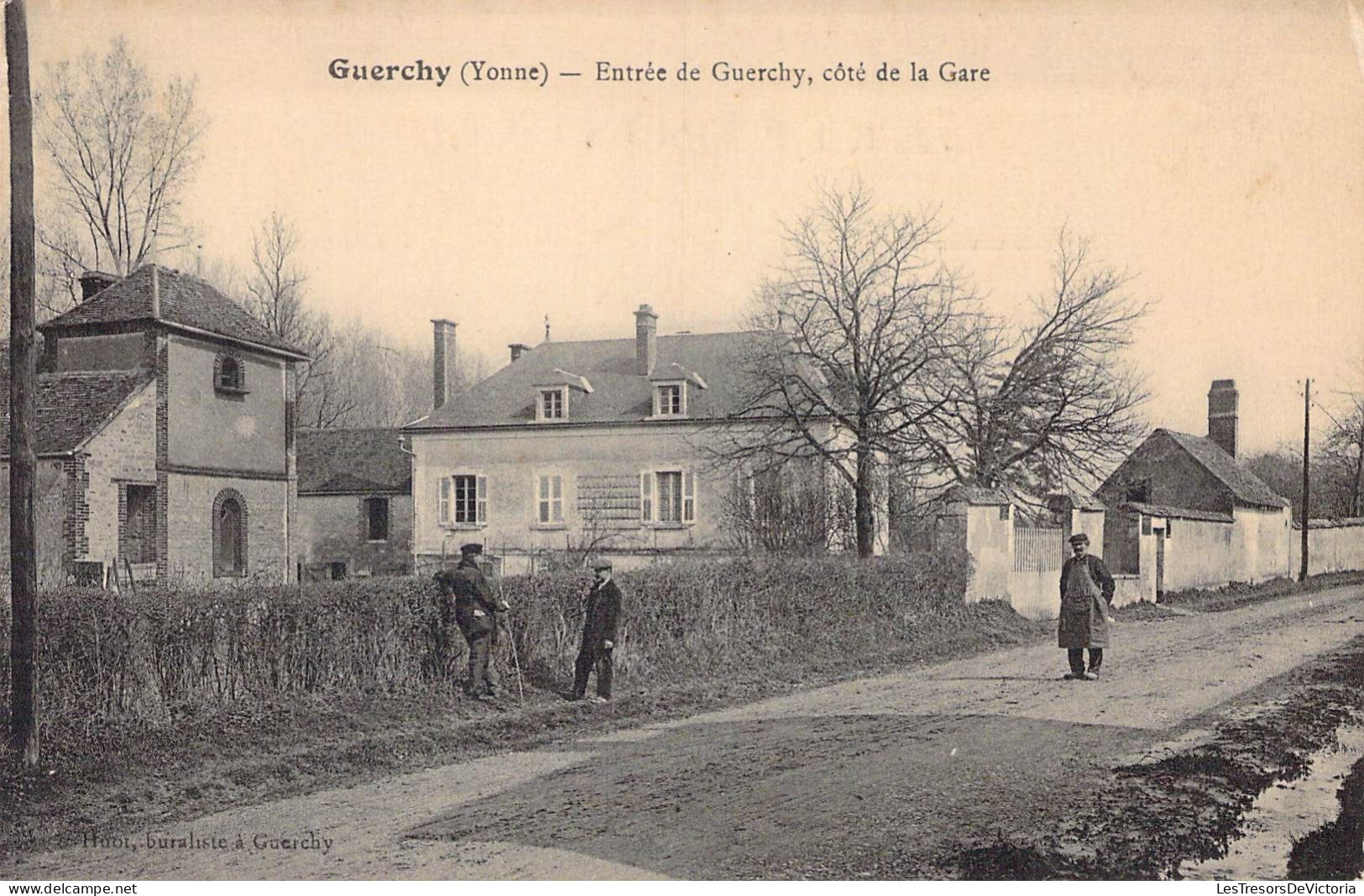 France  - Gerchy - Entrée De Gerchy Coté De La Gare - Animé   - Carte Postale Ancienne - Autres & Non Classés