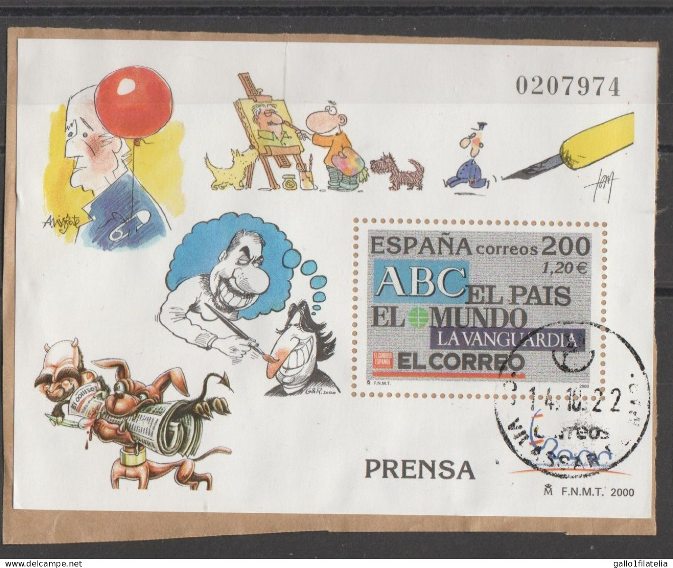 2000 - SPAGNA / SPAIN - ESPOSIZIONE MONDIALE DI FILATELIA / WORLDWIDE EXPOSITION OF PHILATELY - USATO / USED - Oblitérés