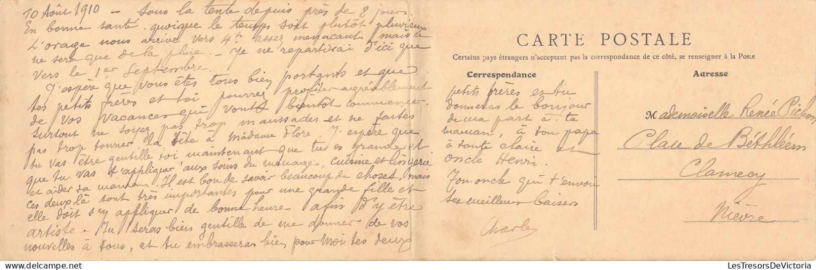 Militaria - Camp De Mailly - Vue Générale - Double Carte - Daté 10 Août 1910 - Carte Postale Ancienne - Autres & Non Classés