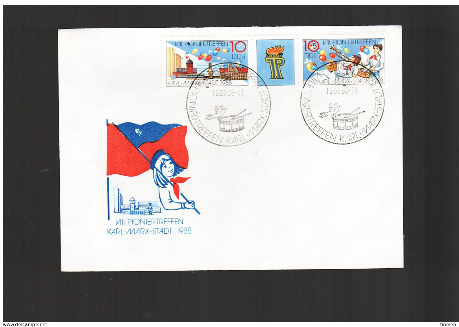 DDR - 19 7 1988 FDC VIII PIONIERTREFFEN (SCOUTS) - 1981-1990