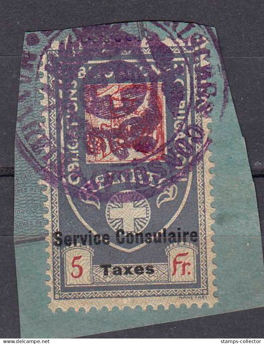 Switserland: Stempelmarken/Timbre Fiscal Service Consulaire. 5 Fr. Cancelled. - Revenue Stamps