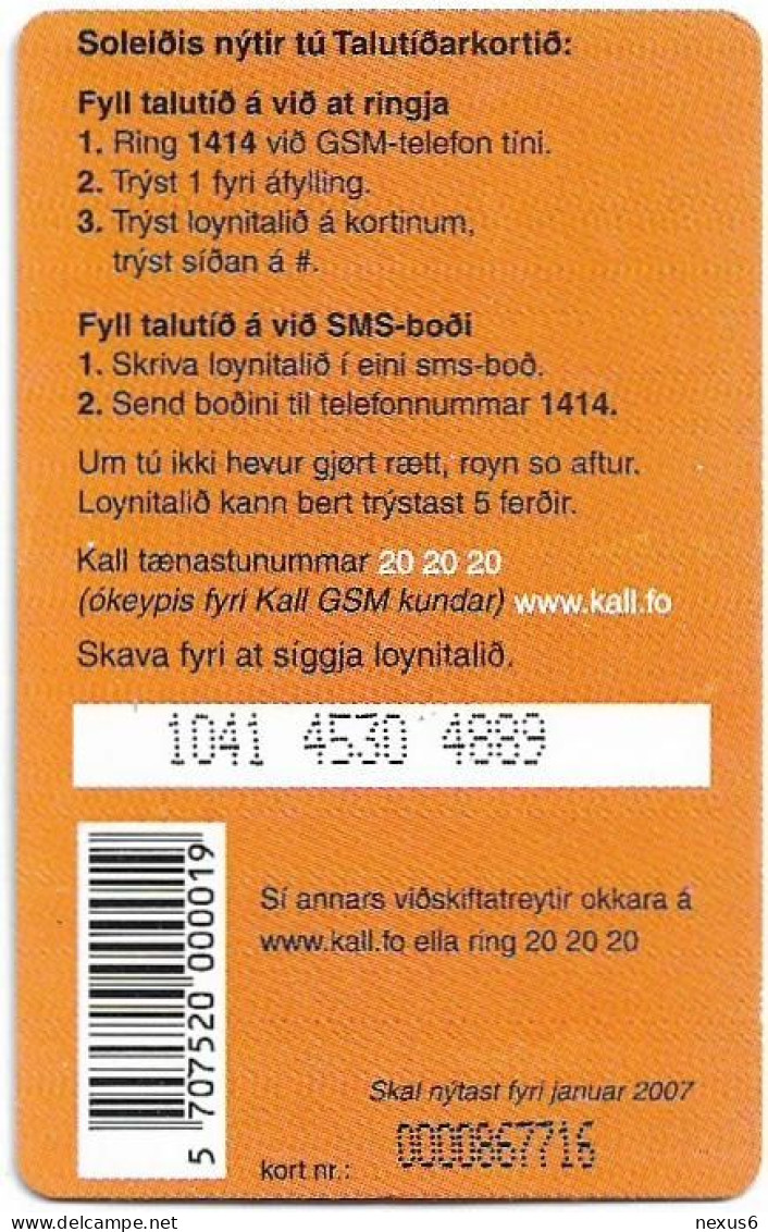 Faroe - Kall - Two Dogs, Exp.01.2007, GSM Refill 50Kr, Used - Färöer I.