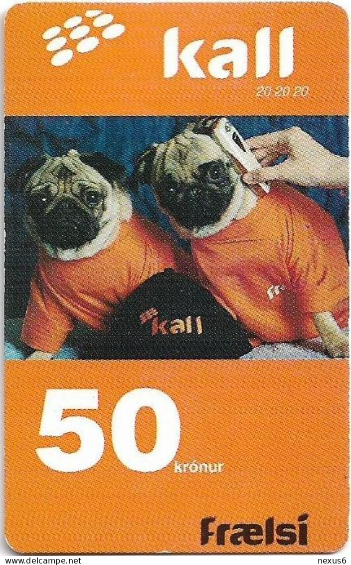 Faroe - Kall - Two Dogs, Exp.07.2007, GSM Refill 50Kr, Used - Islas Faroe