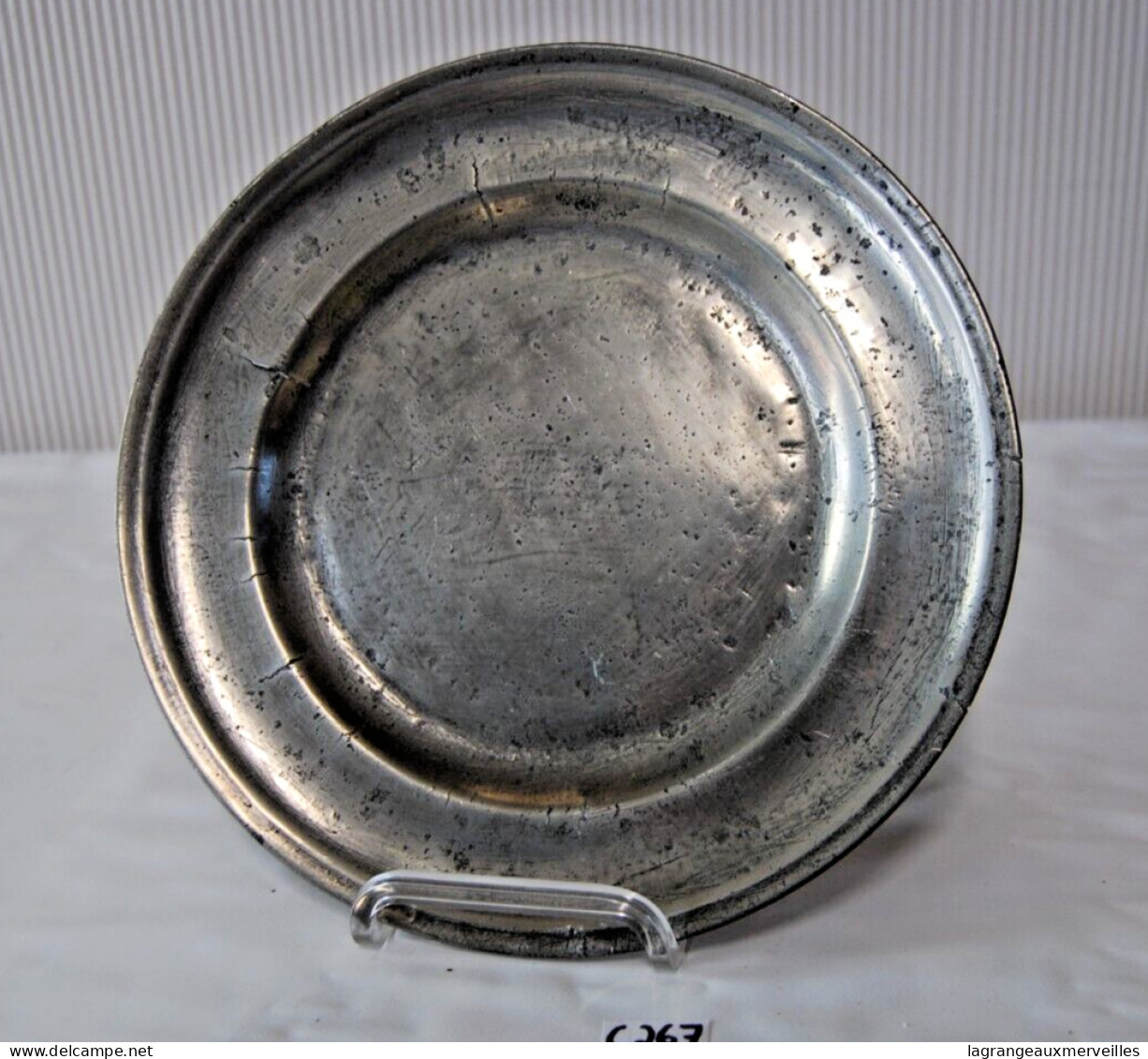 C267 Assiette TRES Ancienne En étain - Auberge - XIX Siècle - Tins