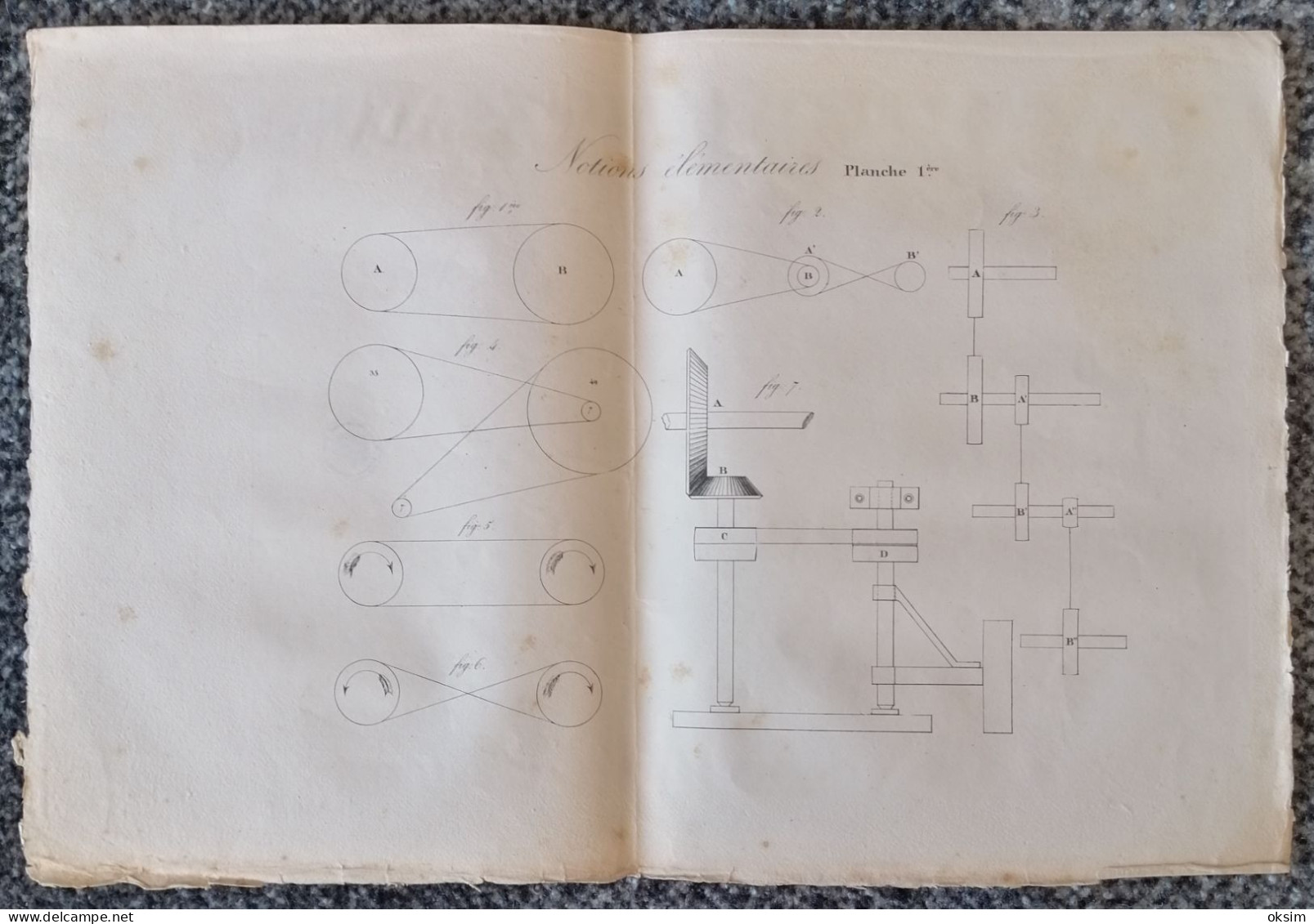 OLD FRENCH PLAN-BLUEPRINT FOR CAR, CAR ENGINE???, ALTER FRANZÖSISCHER PLAN FÜR AUTO, AUTOMOTOR??? 12 Plans - Machines